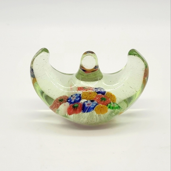 Vintage 1930s Chinese Millefiori Glass Brush Chopstick Holder Paperweight - Picture 1 of 6